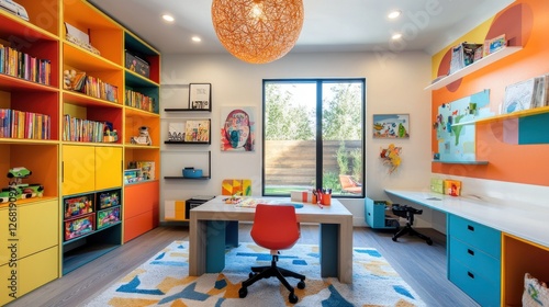 Vibrant Child's Playroom Design: A Colorful and Creative Space