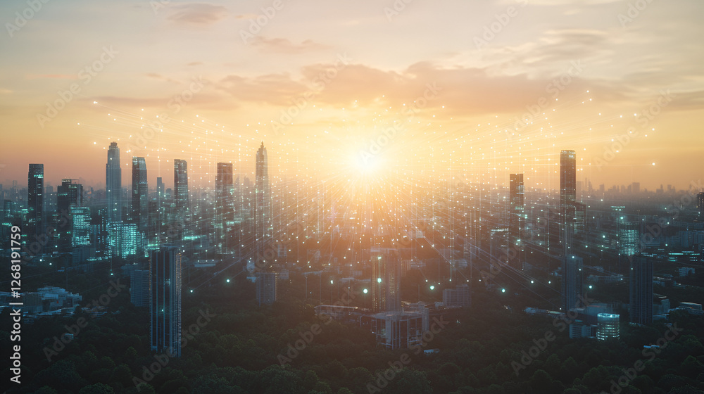 Fototapeta premium smart grids managing energy distribution illustration.ai generative