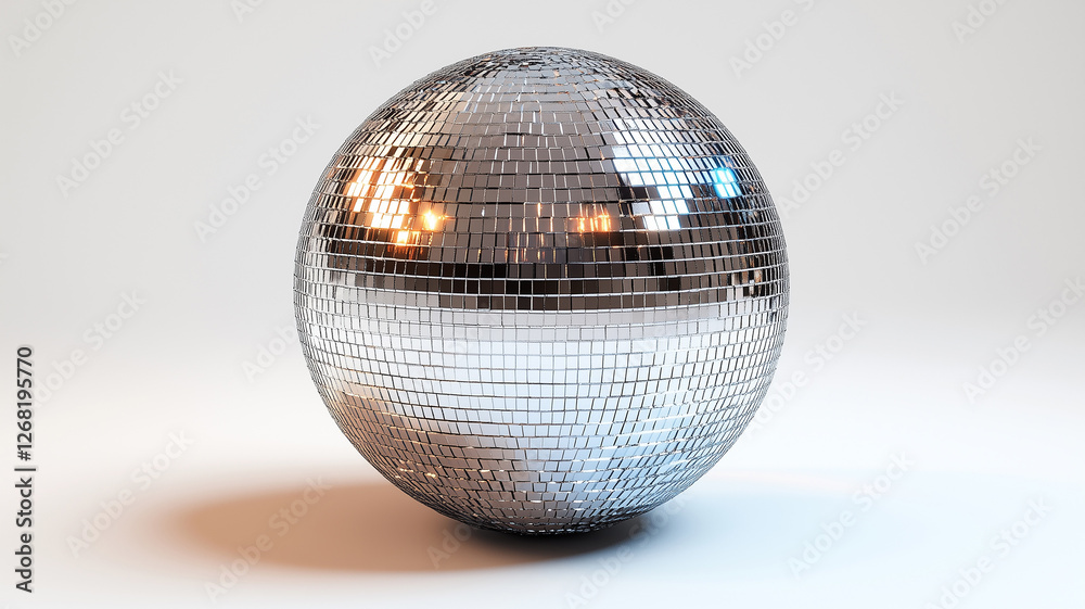 Fototapeta premium Mirror disco ball isolated on white