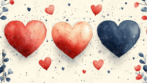 Valentine's Day seamless light pattern with abstract hearts