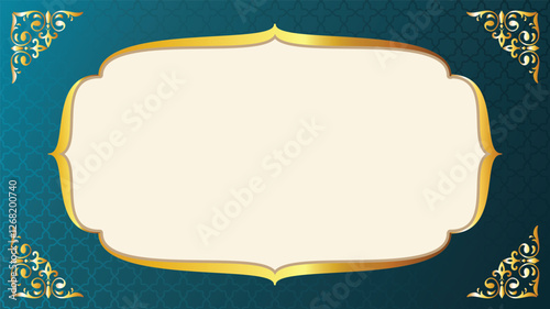luxury white Golden and Green and white colorful pattern eid mubarak ramadan or ramadhan islamic background banner frame. greeting card,
