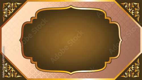 luxury white Golden and Brown and dark brown colorful pattern eid mubarak ramadan or ramadhan islamic background banner frame. greeting card,