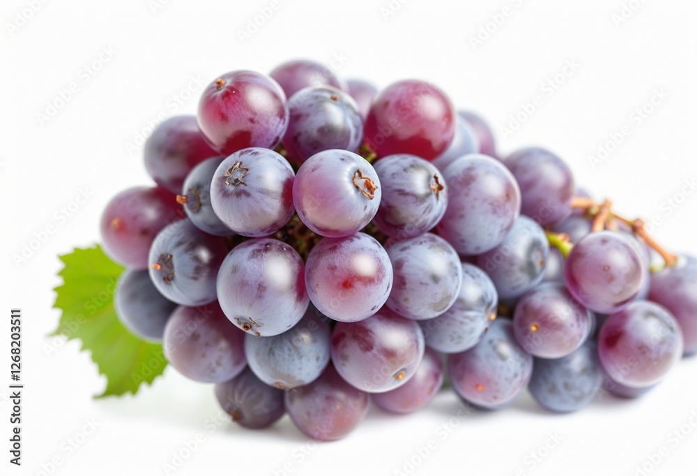 Vibrant Selection of Blue and Purple Grapes against a Bright White Background Vibrant Selection of Blue and Purple Grapes against a Bright White Background