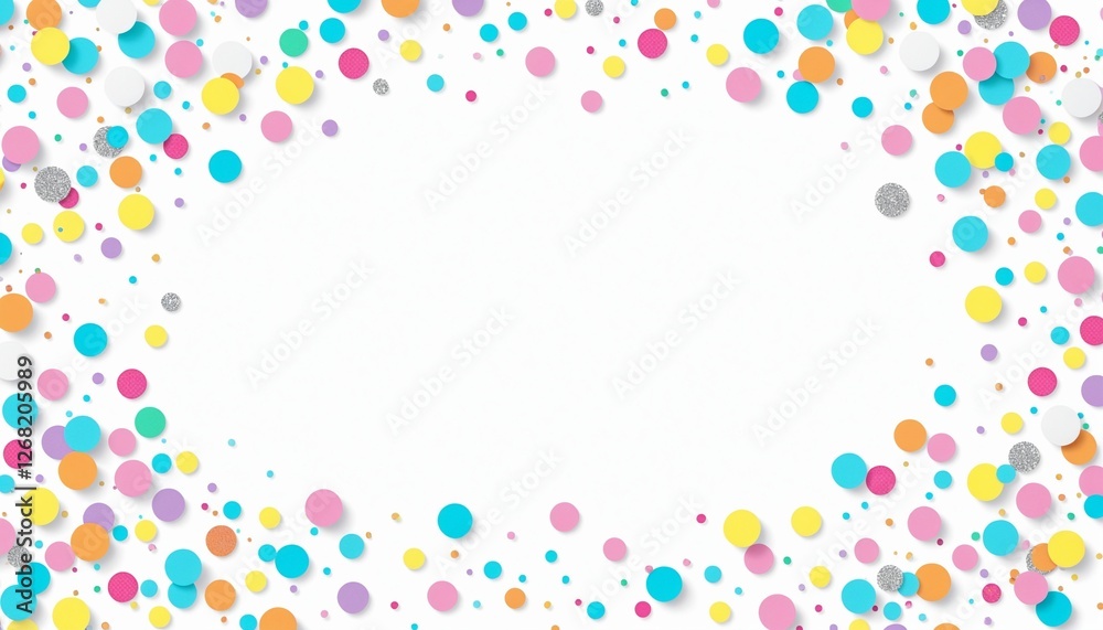 Pastel confetti birthday frame Pastel confetti birthday frame