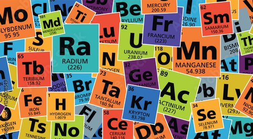 Background of Periodic table of the chemical elements chart illustration vector