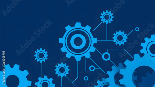 Gears and cogs illustrate mechanical teamwork in industrial machinery photo