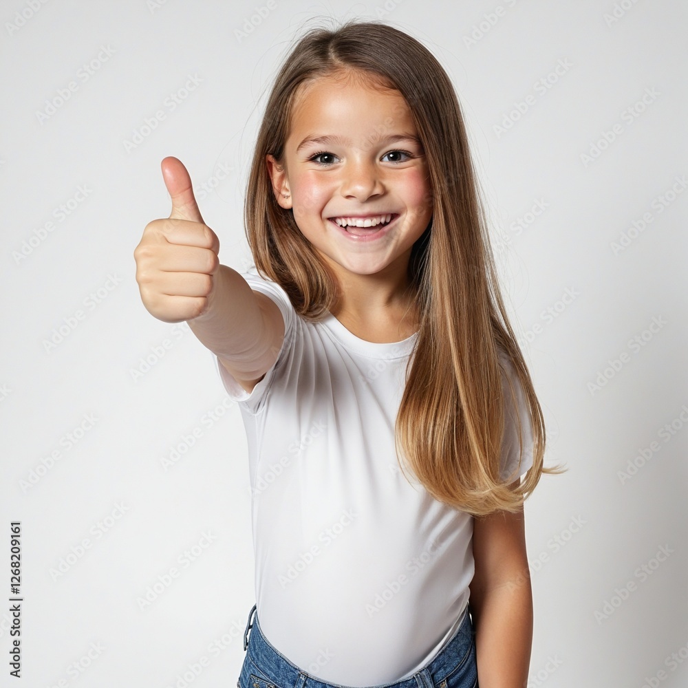 Joyful Kindergartner Giving a Thumbs Up in a School Setting Joyful Kindergartner Giving a Thumbs Up in a School Setting