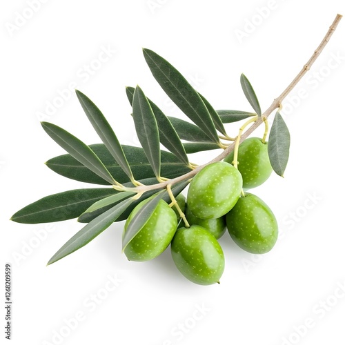 Wallpaper Mural Olive Branch with Leaves on White Background Torontodigital.ca