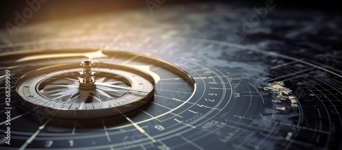 A Close-Up View of a Gold Compass Needle and its Surroundings