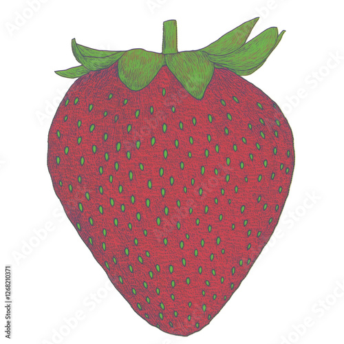 Textured Hand-Drawn Strawberry Illustration photo