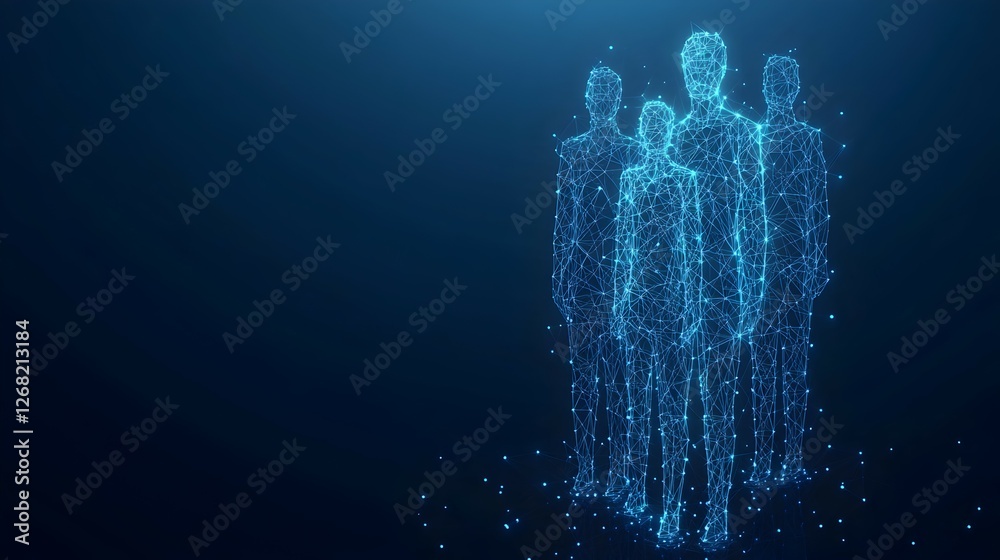 Fototapeta premium Networked Team Abstract Digital Businesspeople Collaboration