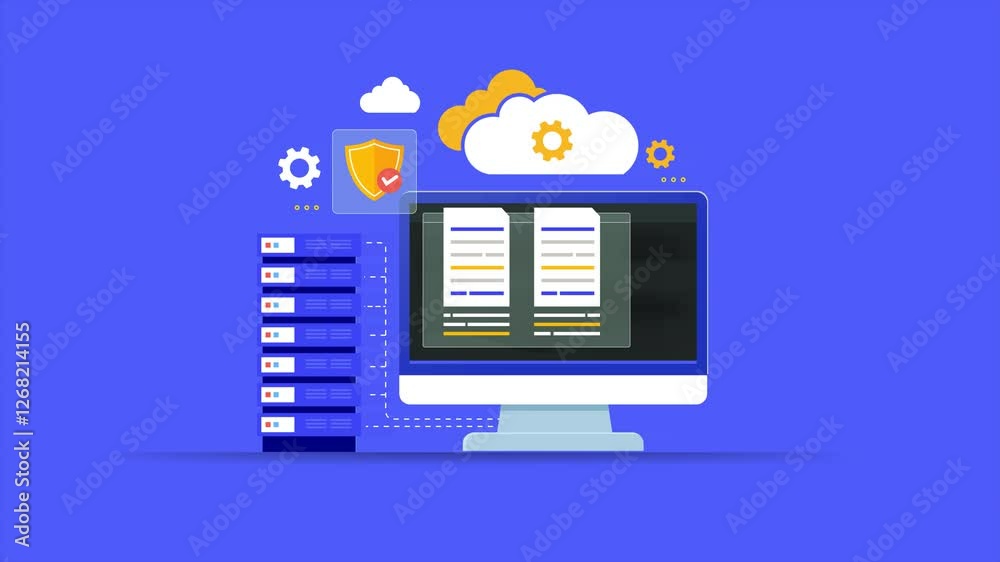 Cloud-Based Hosting, Website Running on a Cloud Server, Digital Cloud Storage, Web Service Technology