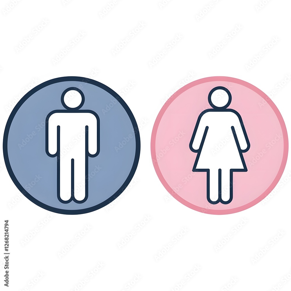 Male and female toilet icons set. Vector illustration. Toilet sign Male and female toilet icons set. Vector illustration. Toilet sign