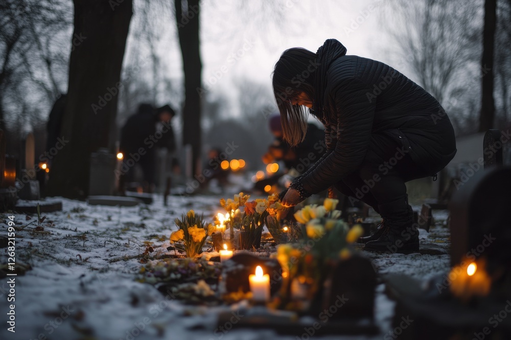 Fototapeta premium A solemn All Saints' Day remembrance