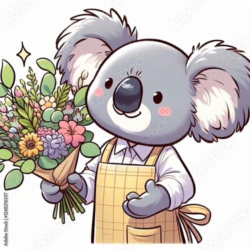 Floral Shop Koala in a Cute and Whimsical Style photo