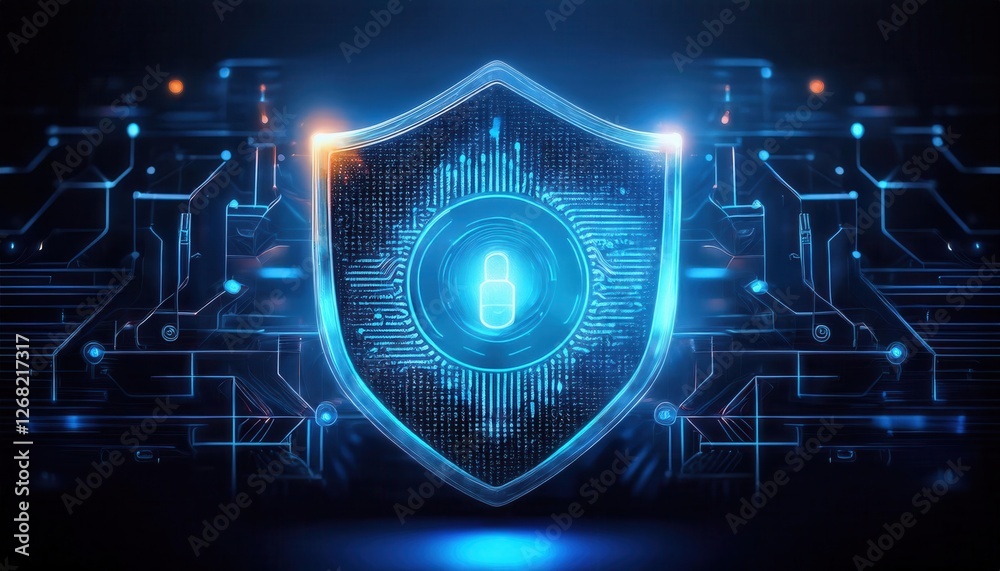 Firefly Digital Shield Icon with Glowing Cybersecurity Firewall Protection Firefly Digital Shield Icon with Glowing Cybersecurity Firewall Protection
