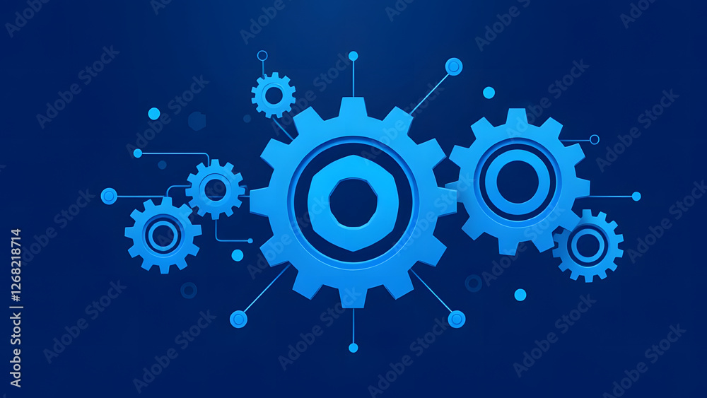 Blue abstract background with gears and cogwheels illustrating mechanical engineering concepts Blue abstract background with gears and cogwheels illustrating mechanical engineering concepts