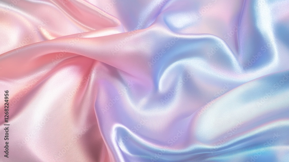 Obraz premium Soft iridescent fabric in pastel colors creates a dreamy, elegant texture perfect for luxurious design projects.