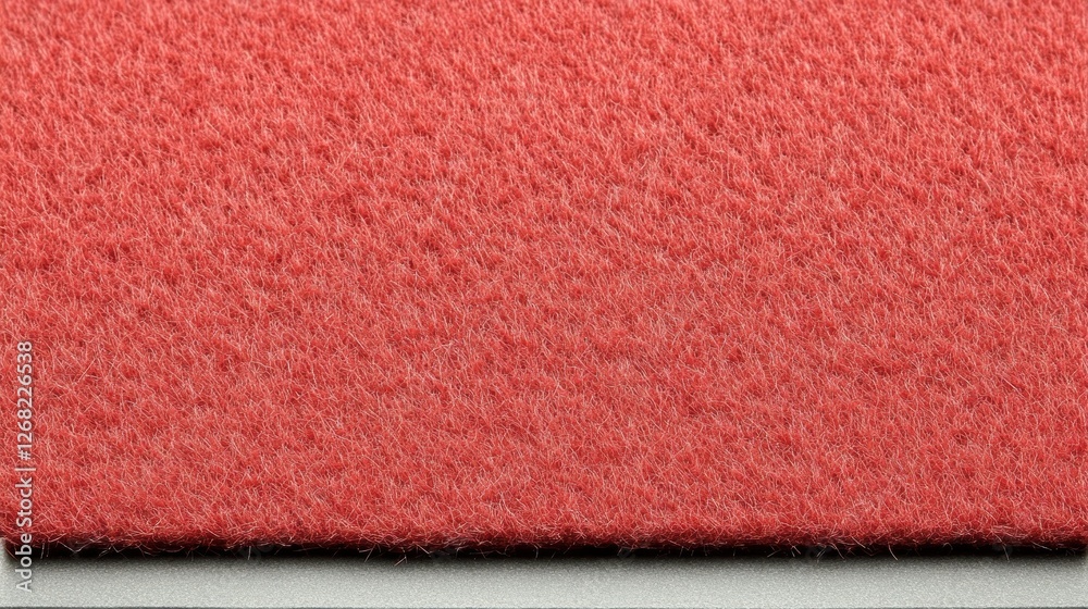 Fototapeta premium Close-up of a textured coral fabric, showcasing its soft fibers and color.