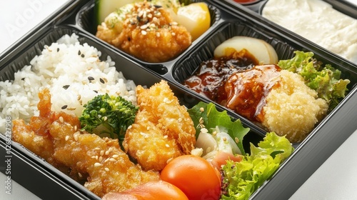 Office lunch boxed meals, convenient and nutritious workday option.  photo