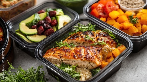 Office lunch boxed meals, convenient and nutritious workday option.  photo