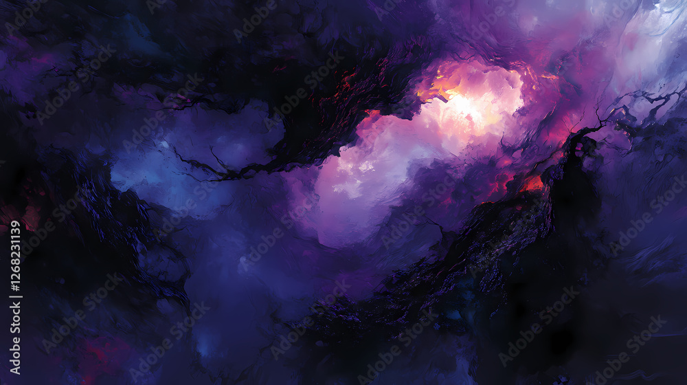 Fototapeta premium The abyss consuming subtle whispers of vulnerability cave nature photography dark environment atmospheric view. Chasm of the Forgotten. Illustration