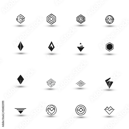 Set collection icon brand identity business logo design idea