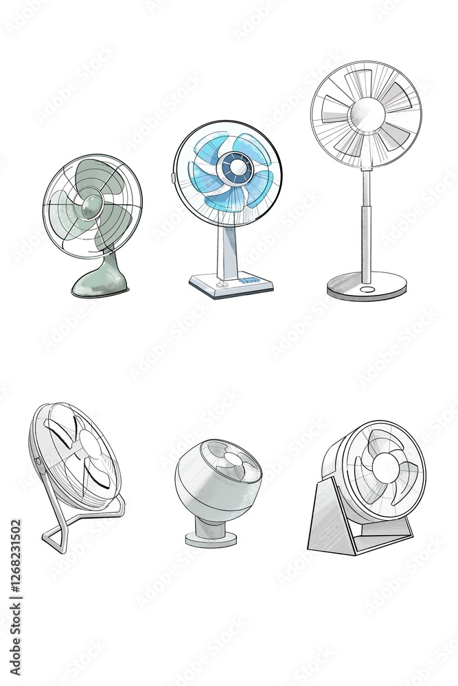 Obraz premium Electric fan illustration interior home appliance