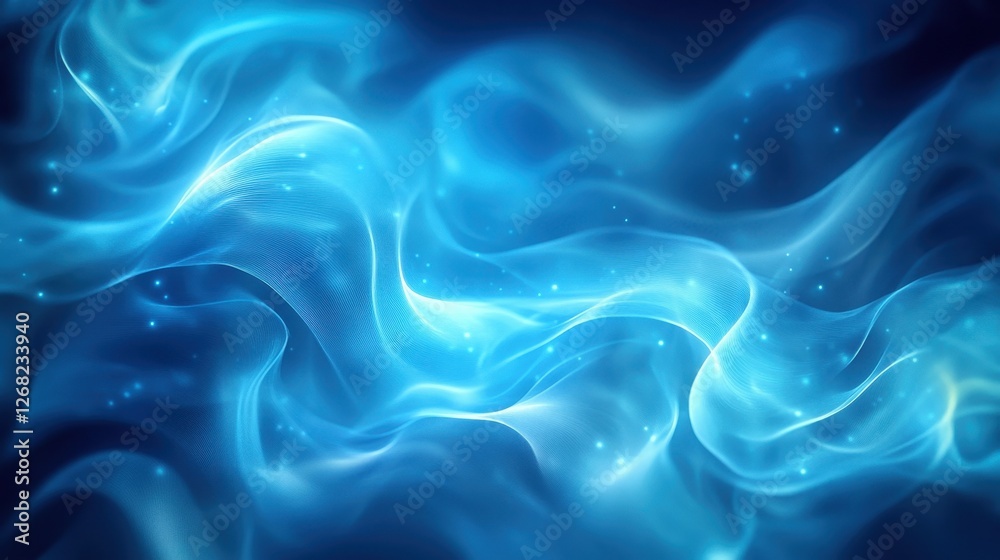 Obraz premium A mesmerizing abstract composition of flowing blue waves, creating a serene and calming atmosphere.