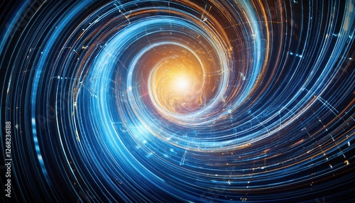 Firefly Vortex of Data Streams with Futuristic Energy Flow Effect