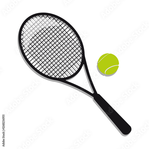 tennis racket and ball vector