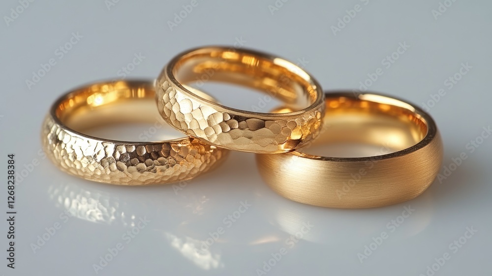 A set of gold rings before and after using a professional gold cleaning solution A set of gold rings before and after using a professional gold cleaning solution