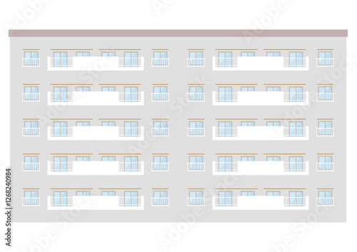 団地マンションなどの集合住宅のイラスト素材