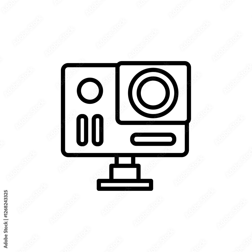 action camera icon Simple thin line stroke vector action camera icon Simple thin line stroke vector