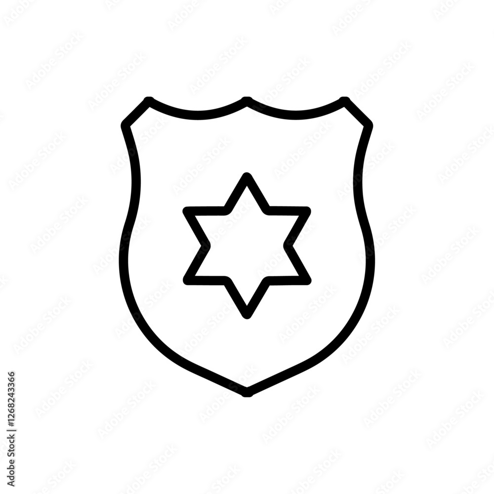 badge icon Simple thin line stroke vector badge icon Simple thin line stroke vector