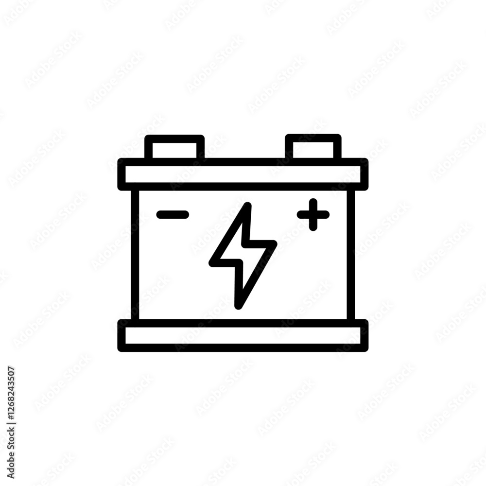 battery icon Simple thin line stroke vector battery icon Simple thin line stroke vector