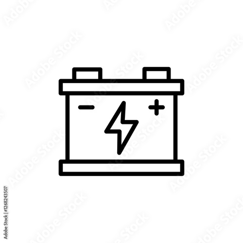 battery icon Simple thin line stroke vector