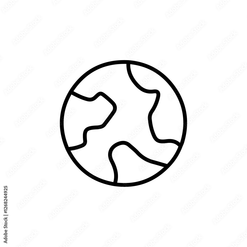 earth icon Simple thin line stroke vector earth icon Simple thin line stroke vector