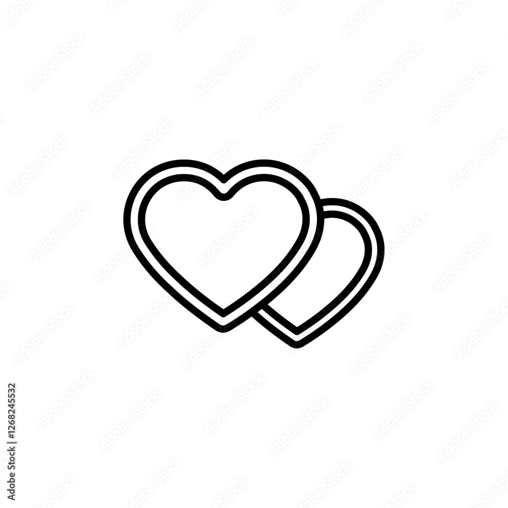 hearts icon Simple thin line stroke vector hearts icon Simple thin line stroke vector