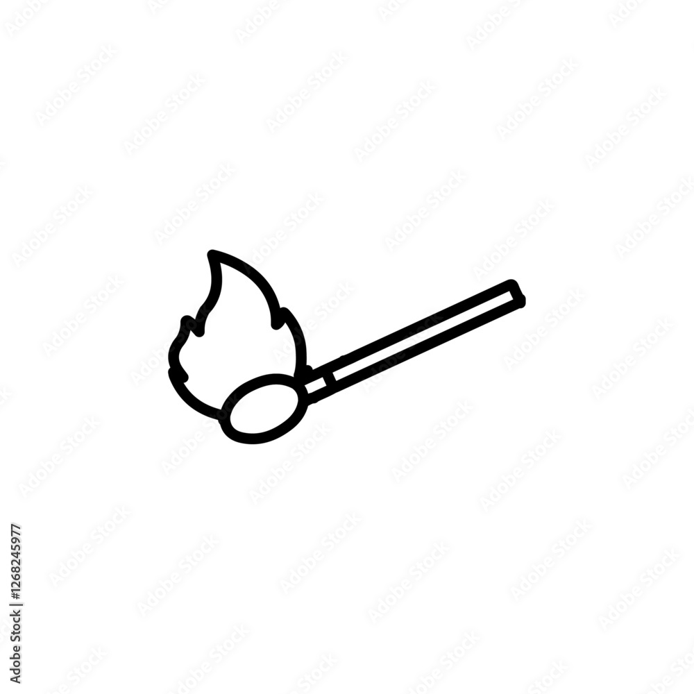 match stick icon Simple thin line stroke vector match stick icon Simple thin line stroke vector