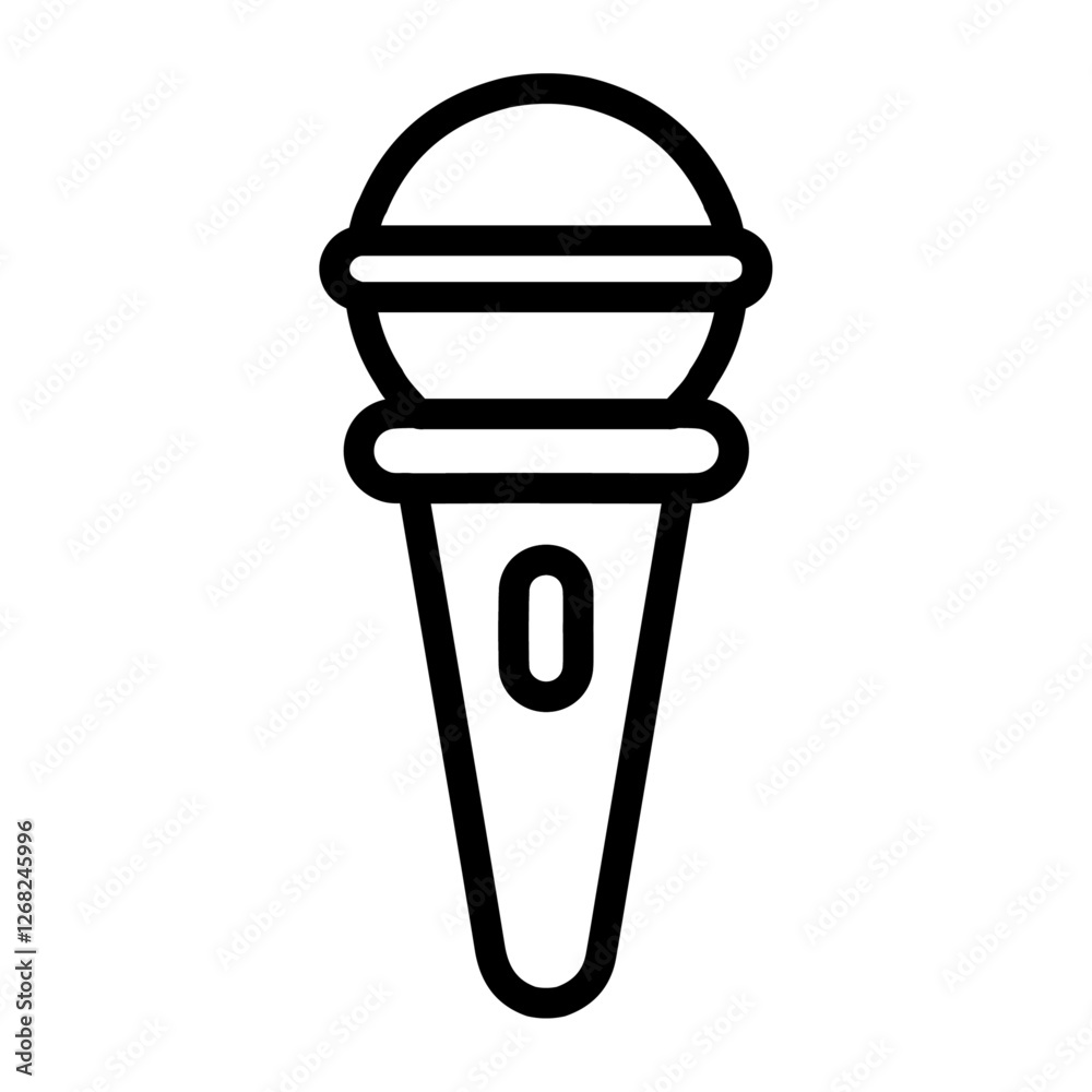 microphone icon Simple thin line stroke vector microphone icon Simple thin line stroke vector