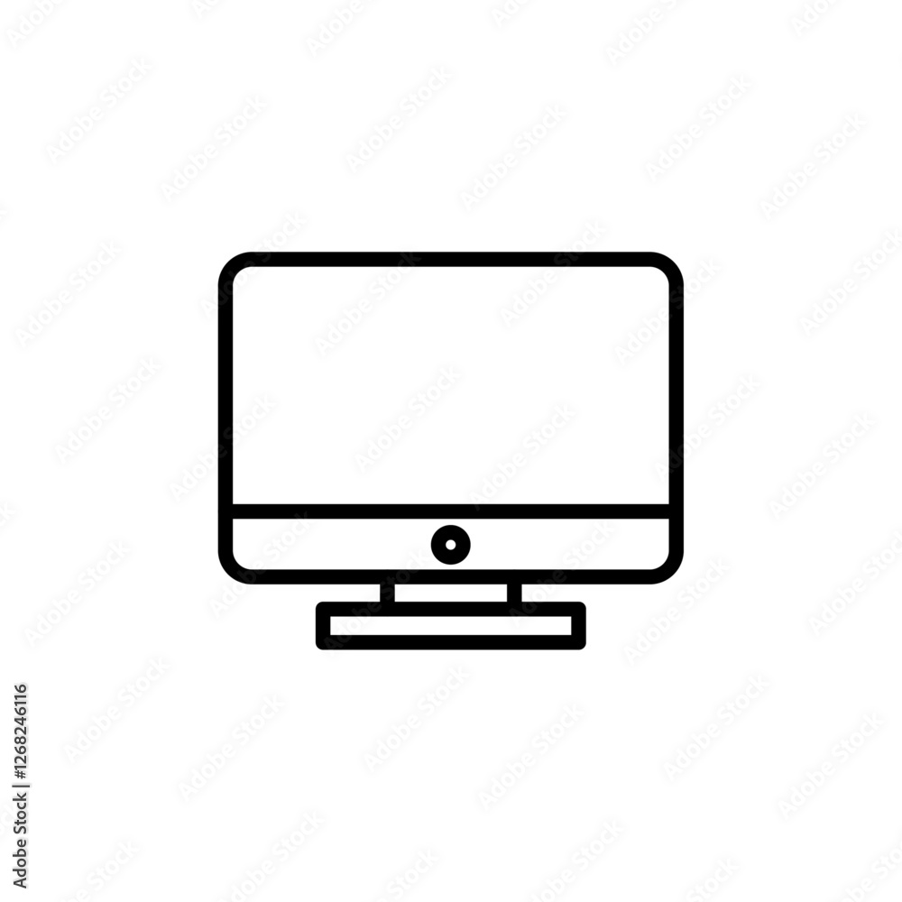 monitor icon Simple thin line stroke vector monitor icon Simple thin line stroke vector