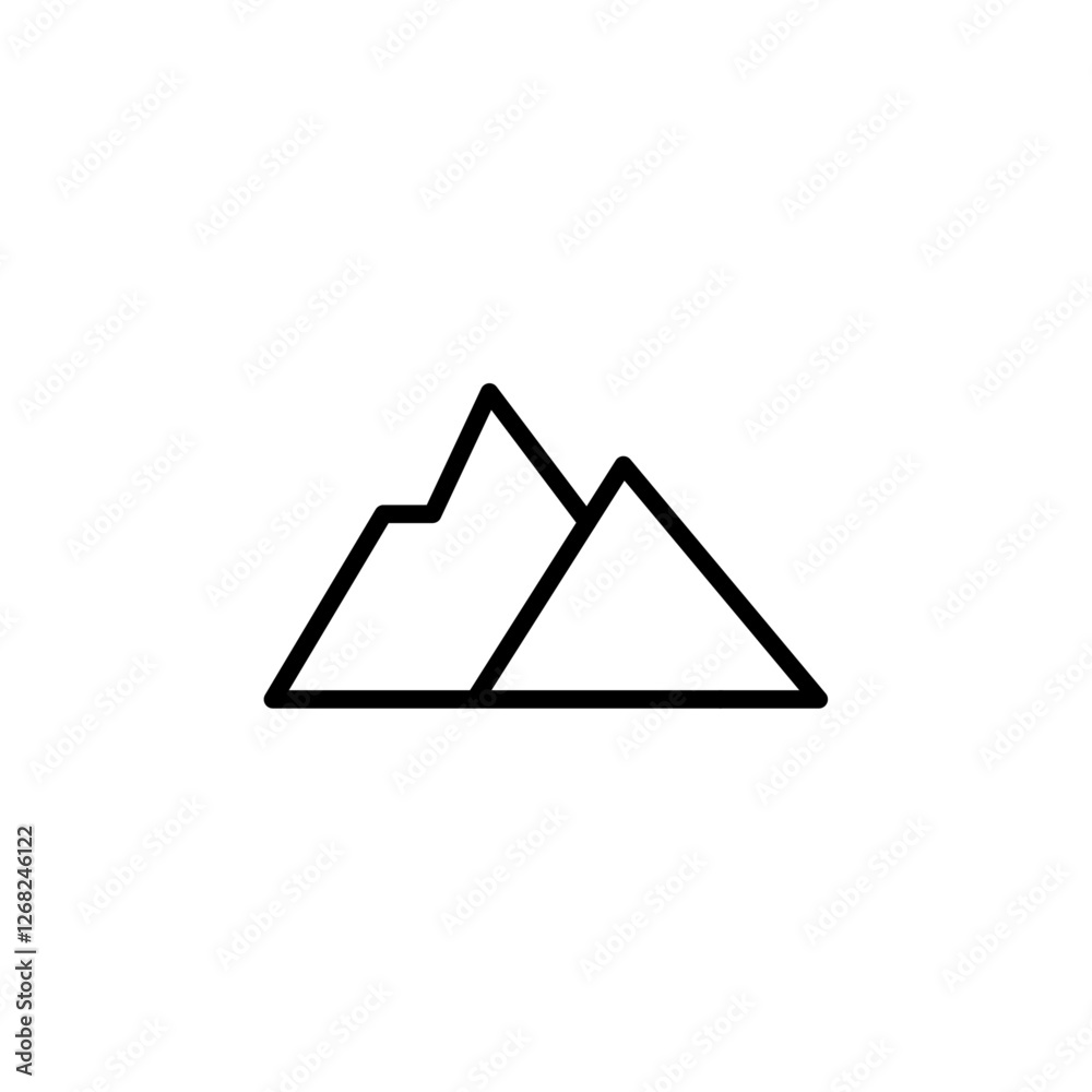 mountain icon Simple thin line stroke vector mountain icon Simple thin line stroke vector