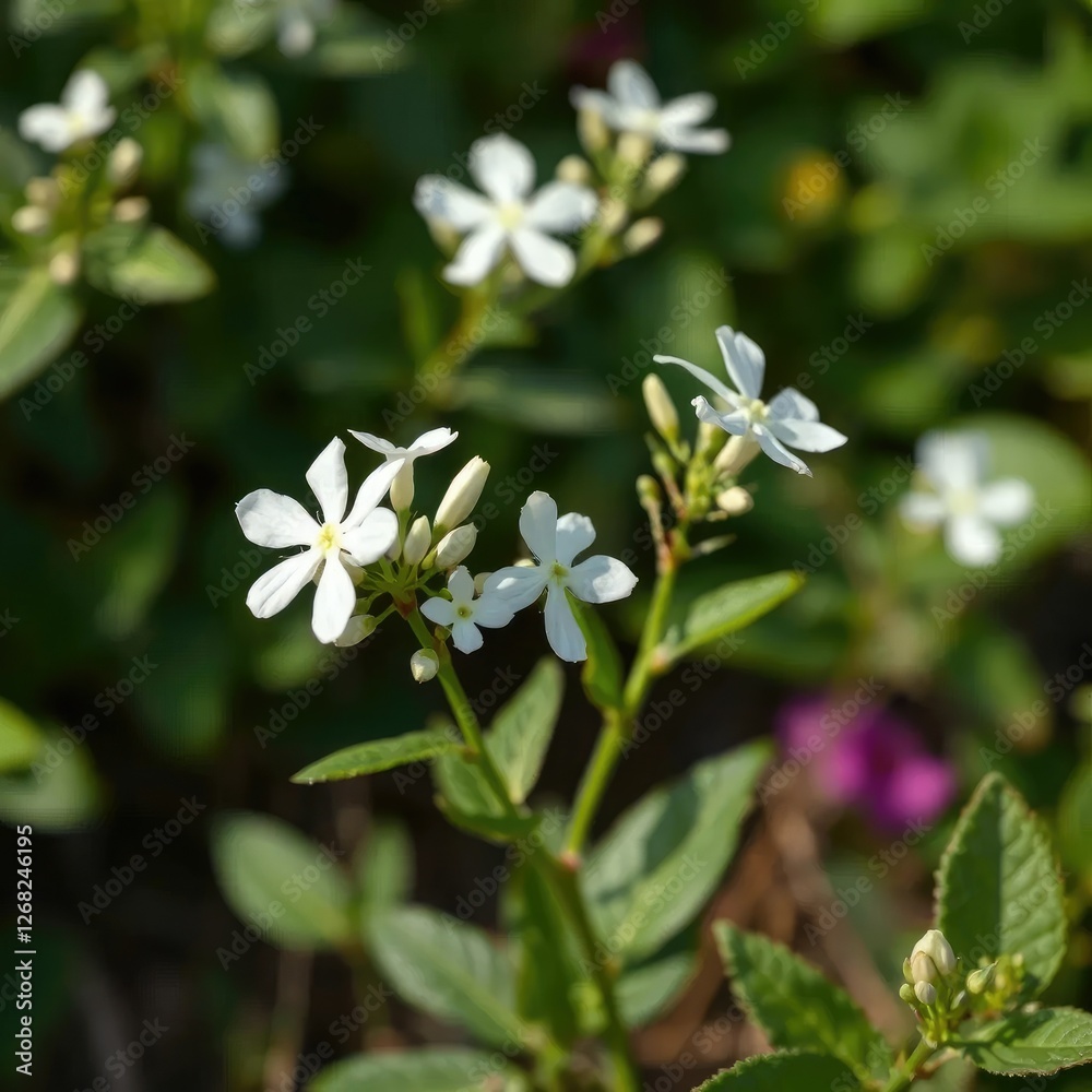 Blattlose Pflanze mit kleinen weißen Blüten in der Nähe eines Tores, garden, blossoming, bloom Blattlose Pflanze mit kleinen weißen Blüten in der Nähe eines Tores, garden, blossoming, bloom
