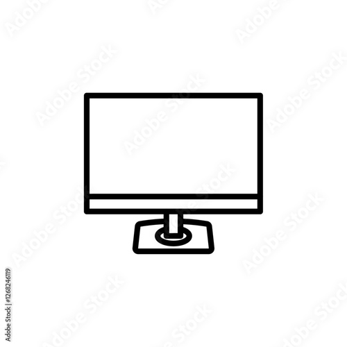 monitor icon Simple thin line stroke vector