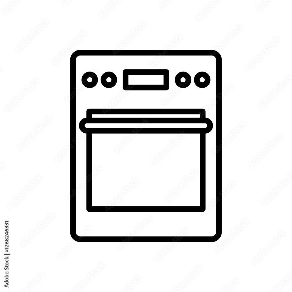 oven icon Simple thin line stroke vector oven icon Simple thin line stroke vector