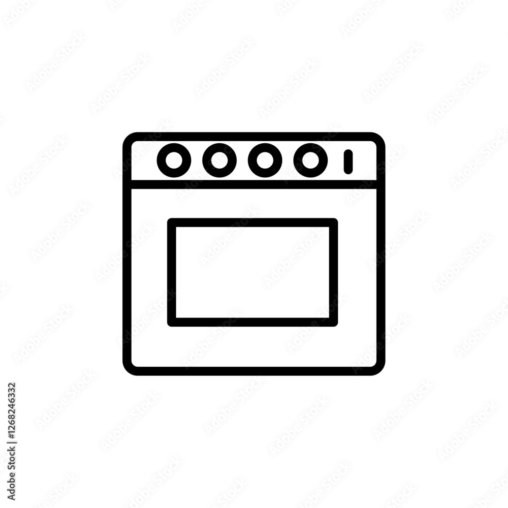 Fototapeta premium oven icon Simple thin line stroke vector