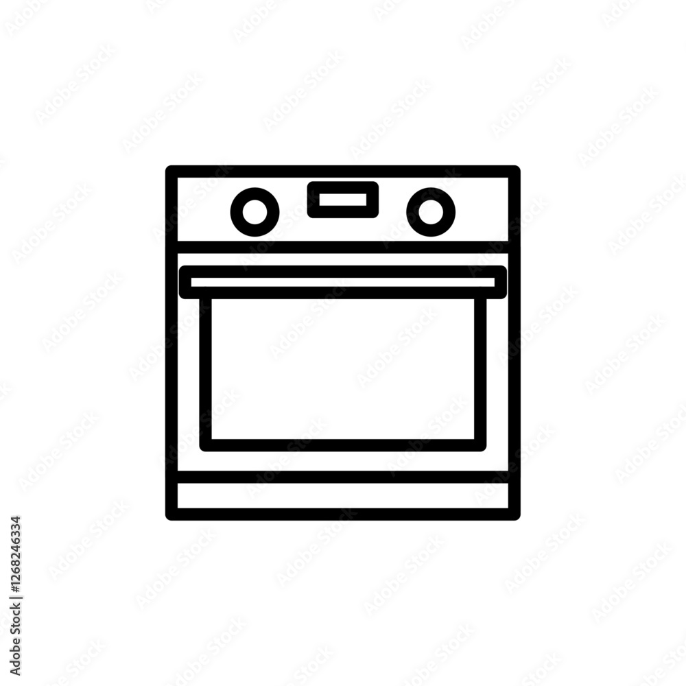 oven icon Simple thin line stroke vector oven icon Simple thin line stroke vector