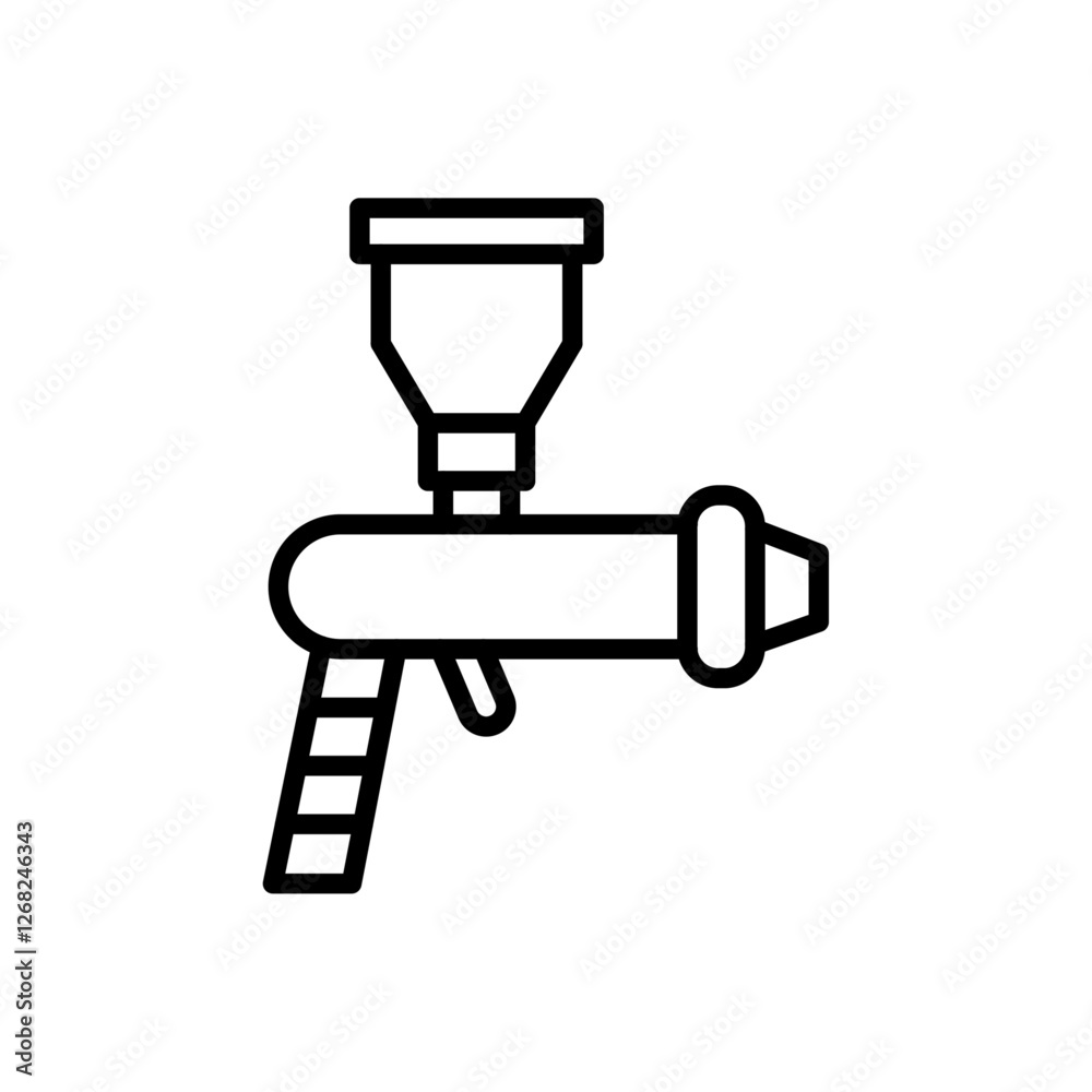 paint gun icon Simple thin line stroke vector paint gun icon Simple thin line stroke vector