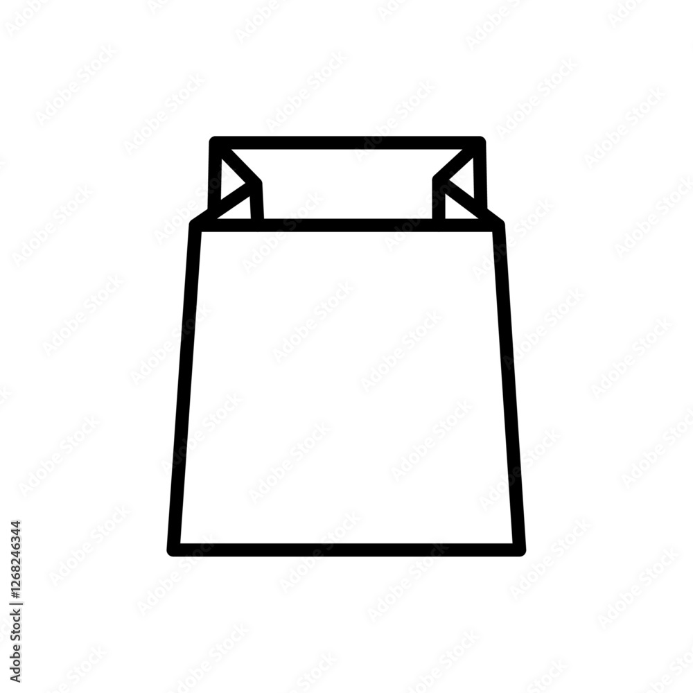 paper bag icon Simple thin line stroke vector paper bag icon Simple thin line stroke vector